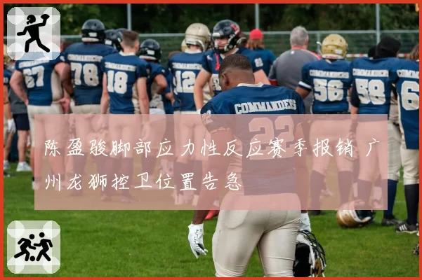 陈盈骏脚部应力性反应赛季报销 广州龙狮控卫位置告急